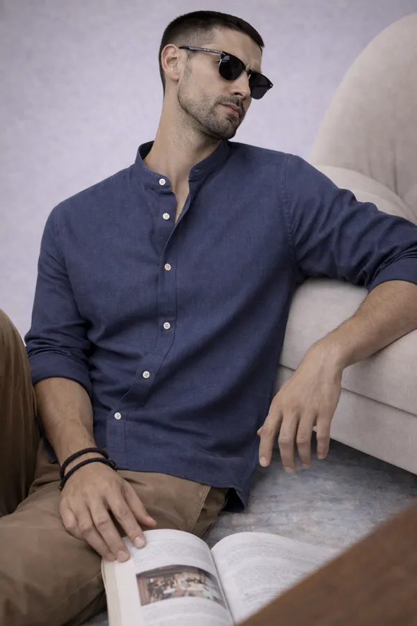 Navy_Blue_Linen_Shirt_-_Classic_Casual_Long_Sleeve_Button-Down