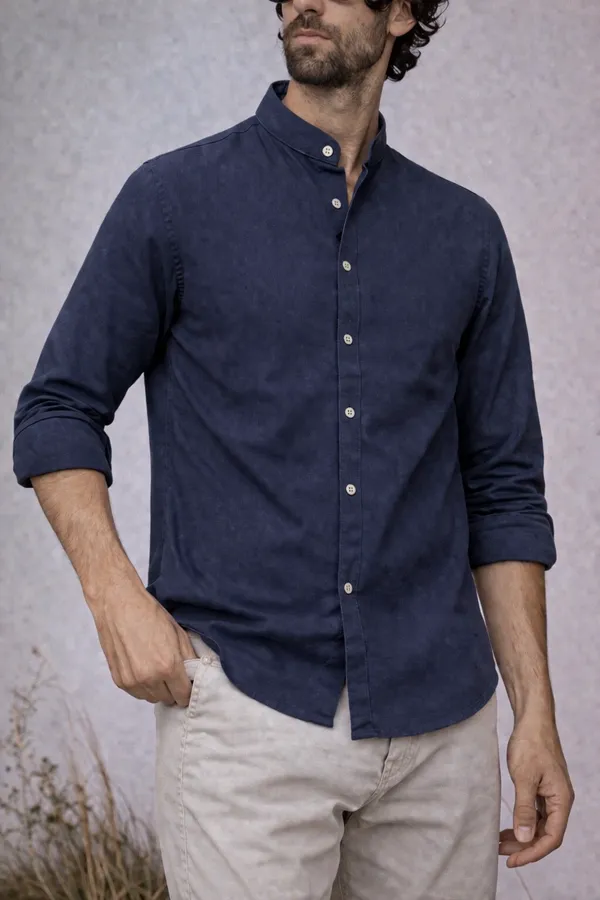 Navy_Blue_Linen_Shirt_-_Classic_Casual_Long_Sleeve_Button-Down