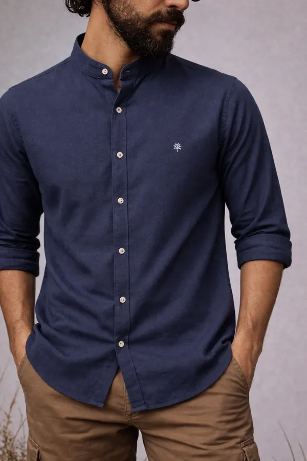 Navy_Blue_Linen_Shirt_-_Classic_Casual_Long_Sleeve_Button-Down