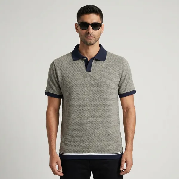 Textured_Knit_Polo_T-Shirt_With_Contrast_Collar_And_Hem