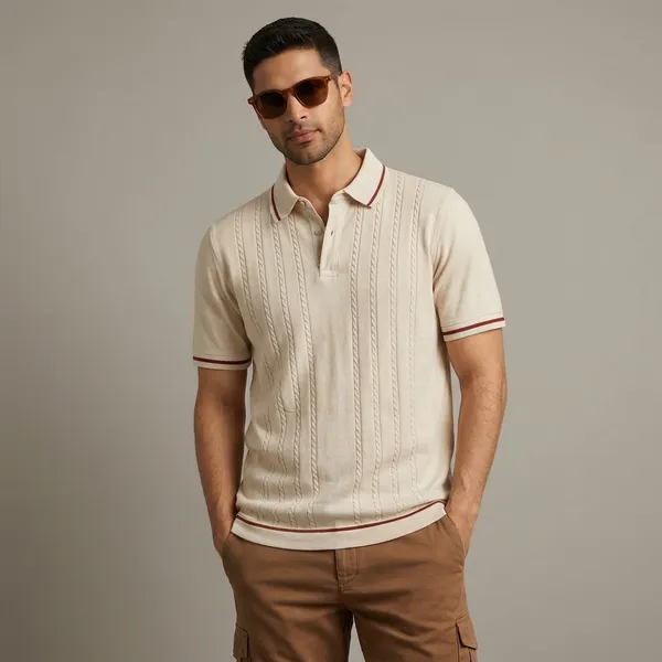 Cream_Knitted_Polo_T-Shirt_With_Contrast_Tipping