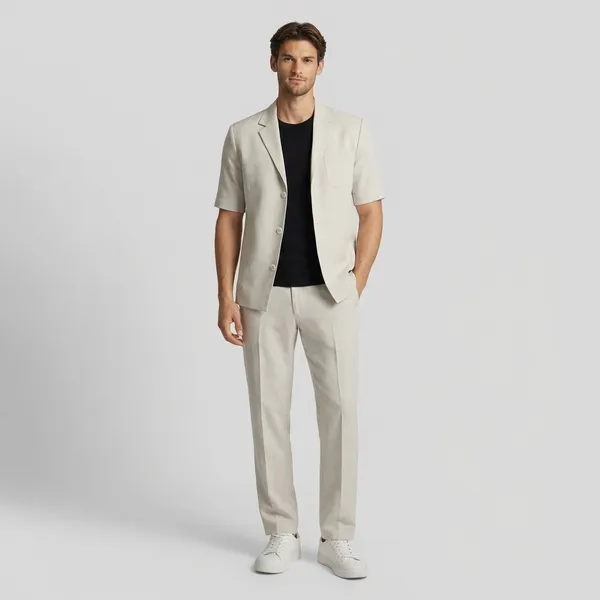 Short_Sleeve_White_Suit_With_Black_T-Shirt