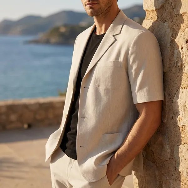 Short_Sleeve_White_Suit_With_Black_T-Shirt