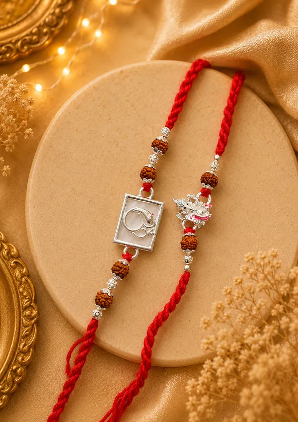 Divine_Om_&_Ganesha_Rudraksha_Rakhi_Set