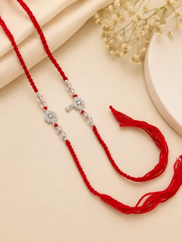 Silver_Floral_Crystal_Rakhi_Duo