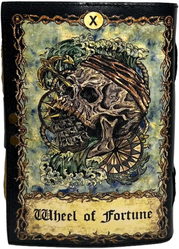 Cuirte_Book_Of_Spells_Aesthetic_Journal_|_Deckle_Edge_Paper_Grimoire_Printed_Leather_Journal_|_Wheel_Of_Fortune_Tarot_Notebook_|_Antique_Vintage_Leather_Journals_For_Men_And_Women