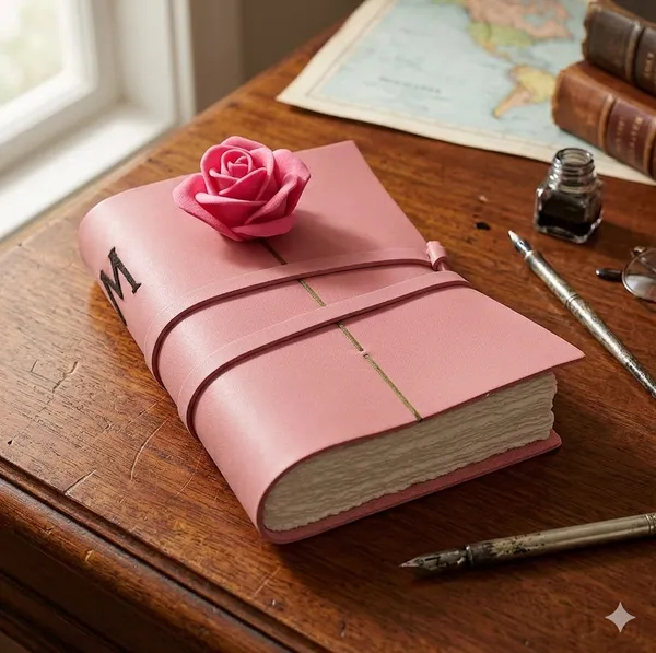 Blank_Leather_Journal_Notebook_For_Girls_And_Women_With_Flower