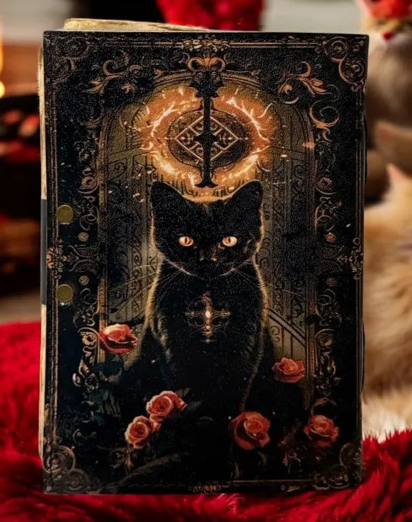 Book_Of_Spells_Leather_Bound_Journal_|_Deckle_Edge_Paper_Grimoire_Printed_Diary_|_Spiral_Gothic_Antique_Vintage_Book_For_Men_And_Women_|_Cat_And_Roses