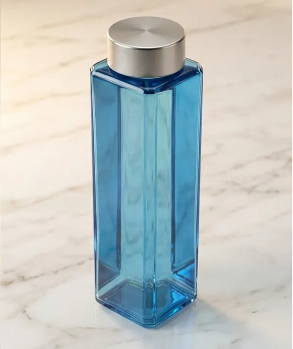 Glass_Square_Light_Blue_Steel_Lid_Glass_Bottle_750_Ml