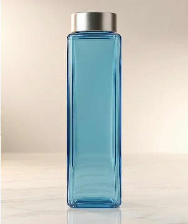 Glass_Square_Light_Blue_Water_Bottle_Leakproof_Steel_Cap_750_Ml