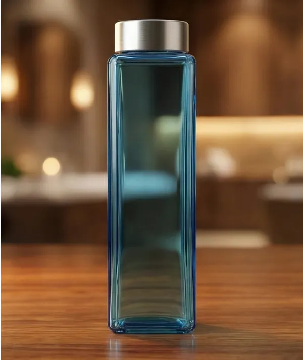 Glass_Square_Light_Blue_Water_Bottle_Leakproof_Steel_Cap_750_Ml