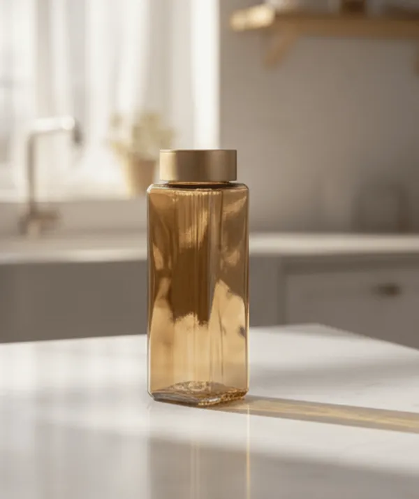 Glass_Modern_Gold_Cap_Clear_Water_Bottle_500_Ml