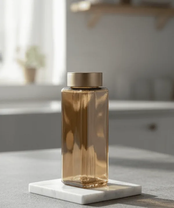 Glass_Modern_Gold_Cap_Clear_Water_Bottle_500_Ml