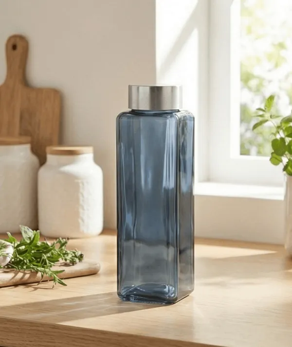Glass_Square_Navy_Blue_Water_Bottle_Set_Of_2_750_Ml