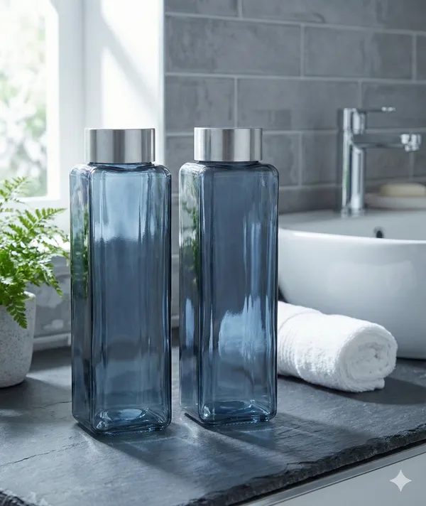 Glass_Square_Navy_Blue_Water_Bottle_Set_Of_2_750_Ml