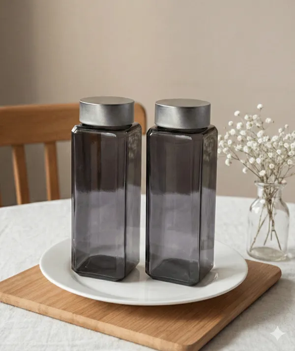 Glass_Square_Smoke_Grey_Water_Bottle_Set_Of_2_500_Ml