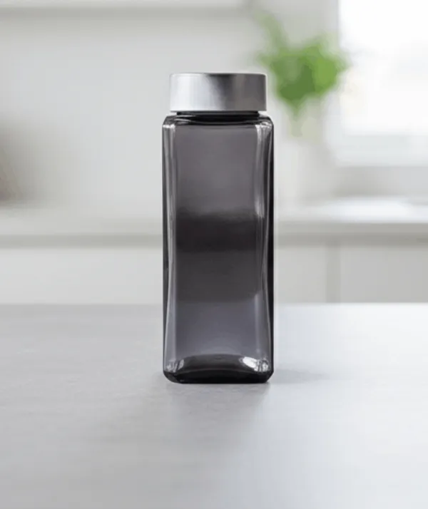Glass_Square_Grey_Water_Bottle_Set_Of_2_500_Ml