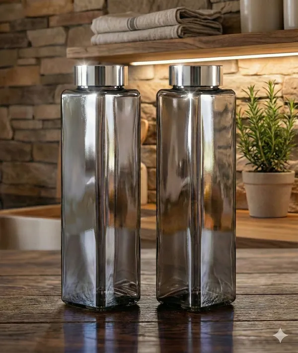 Glass_Square_Grey_Glass_Bottle_Pack_Of_2