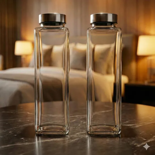 Glass_Square_Clear_Water_Bottle_Airtight_Steel_Lid_Set_Of_2_750_Ml