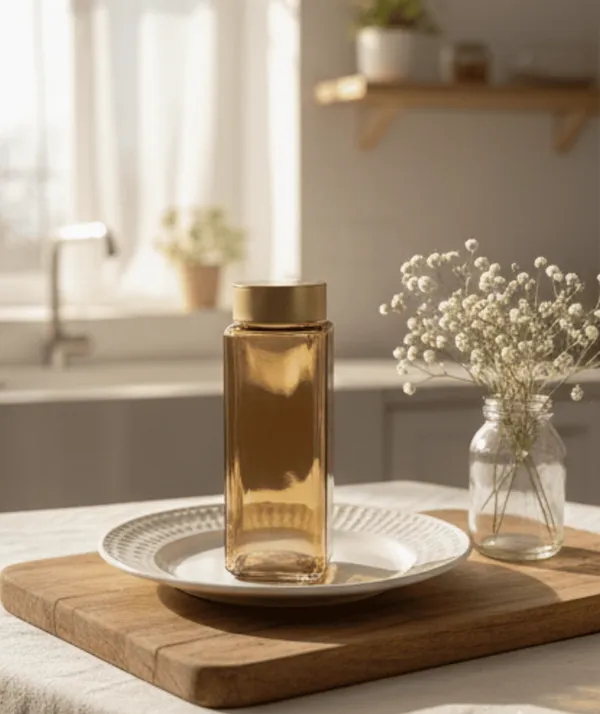 Glass_Square_Amber_Yellow_Water_Bottle_Set_Of_2_500_Ml