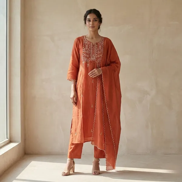Rust_Orange_Mul_Chanderi_Kurta_Suit