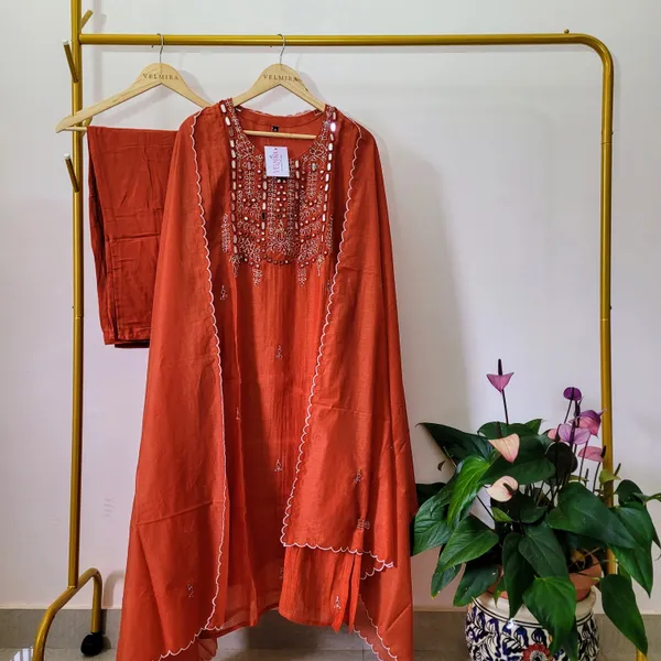 Rust_Orange_Mul_Chanderi_Kurta_Suit