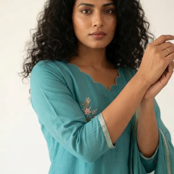 Pine_Green_Mul_Chanderi_Suit_Set