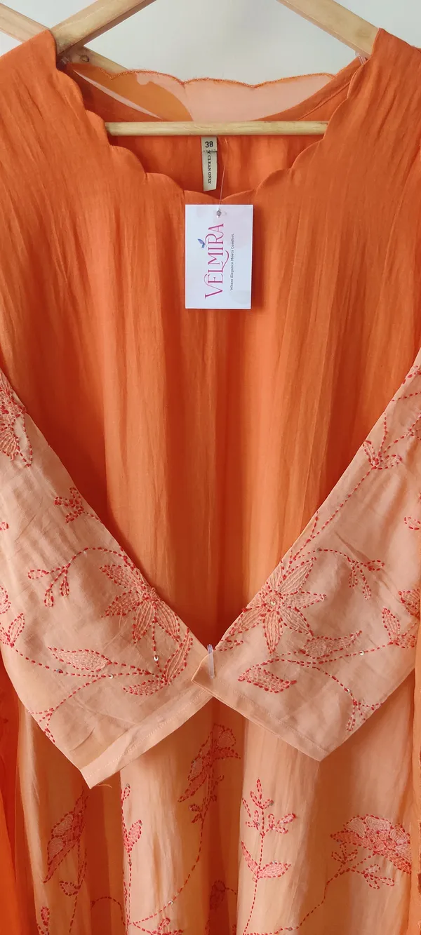 Orange_Pure_Mul_Chanderi_Suit_Set_For_Women