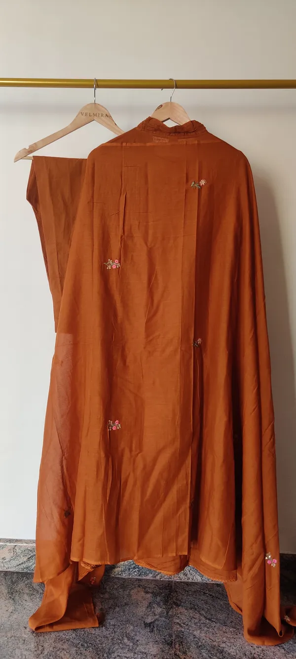 Orange_Mul_Cotton_Suit_Set_For_Women