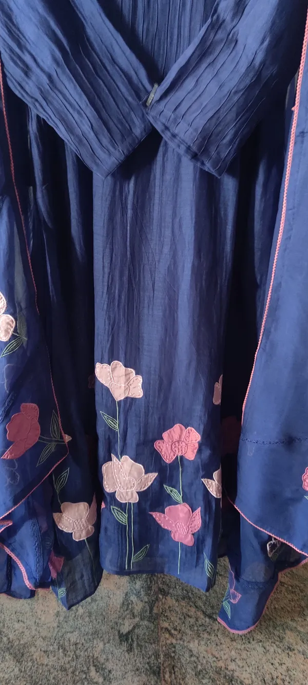 Blue_Pure_Mul_Chanderi_Suit_Set_For_Women