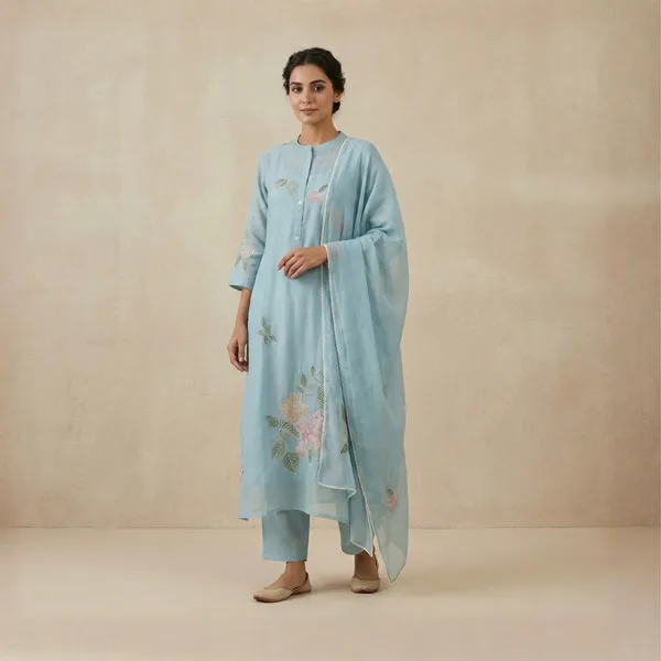 Sky_Blue_Pure_Mul_Chanderi_Suit_Set_For_Women