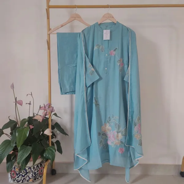 Sky_Blue_Pure_Mul_Chanderi_Suit_Set_For_Women