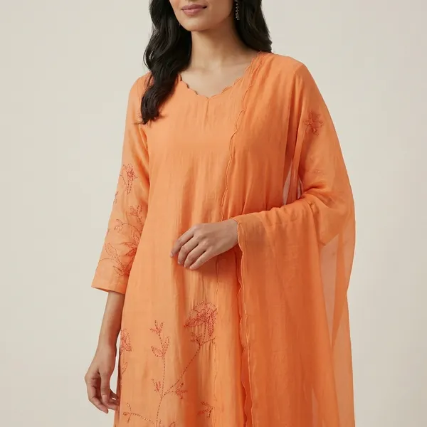 Orange_Pure_Mul_Chanderi_Suit_Set_For_Women