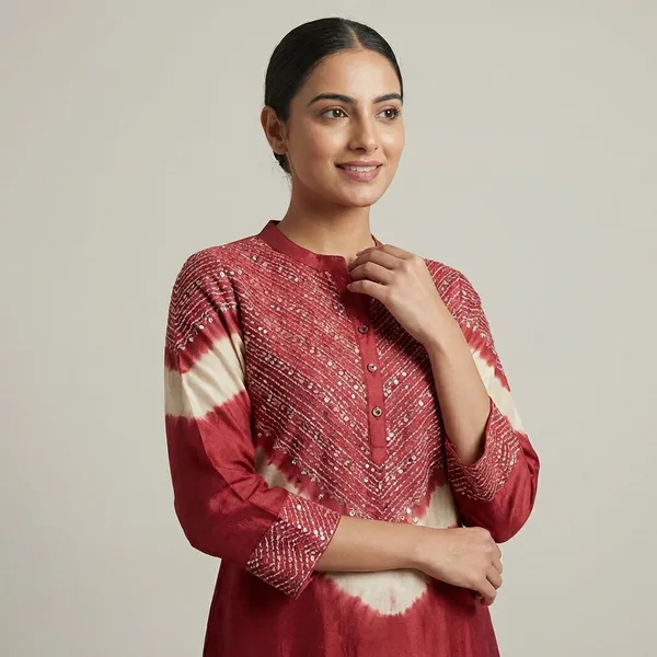 Red_Pure_Muslin_Embroidered_Co_Ord_Set_For_Women