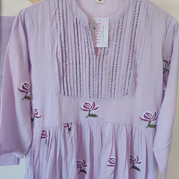 Lavender_Mul_Cotton_Co_Ord_Set_For_Women