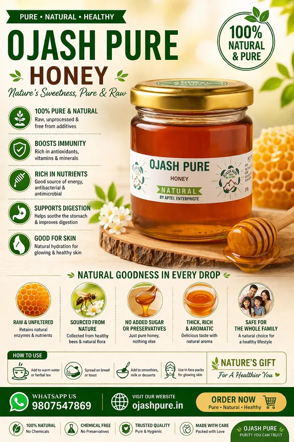 Ojash_Pure_Natural_Honey_Glass_Jar
