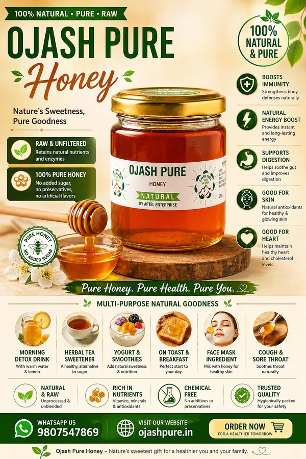 Ojash_Pure_Natural_Honey_Glass_Jar