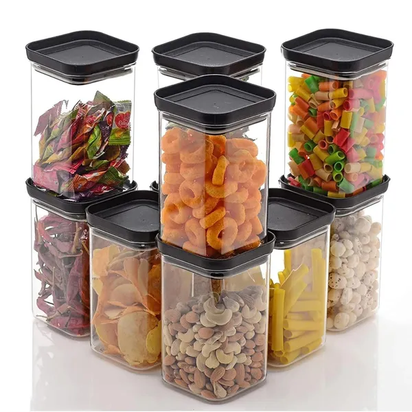 6_Piece_Black_Plastic_Storage_Containers__Kitchen_Storage,_Pantry_Organization,_Multipurpose__Air_Tight__BPA_Free