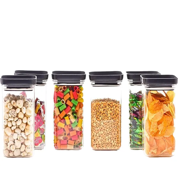 6_Piece_Black_Plastic_Storage_Containers__Kitchen_Storage,_Pantry_Organization,_Multipurpose__Air_Tight__BPA_Free