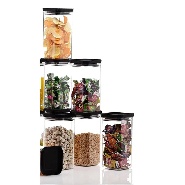 6_Piece_Black_Plastic_Storage_Containers__Kitchen_Storage,_Pantry_Organization,_Multipurpose__Air_Tight__BPA_Free