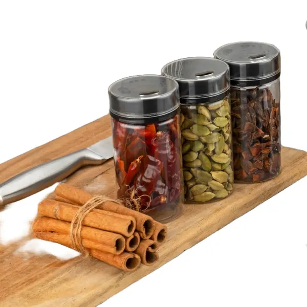 Transparent_Plastic_Spice_Bottle_Set_Of_3_|_Round_Masala_Containers_With_Normal_Lid_|_Kitchen_Seasoning_Storage_Jars_|_160_Ml_Each