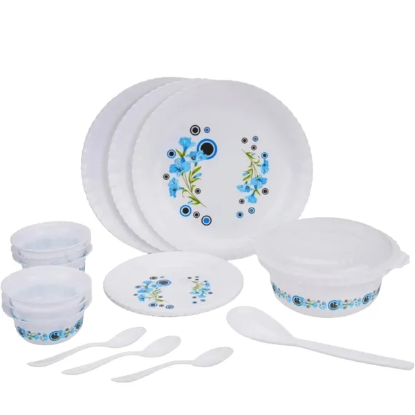 18-Piece_Microwave_Safe_Dinner_Set,_Blue_Floral_Design,_Unbreakable_Plastic_With_Plates,_Bowls_And_Spoons
