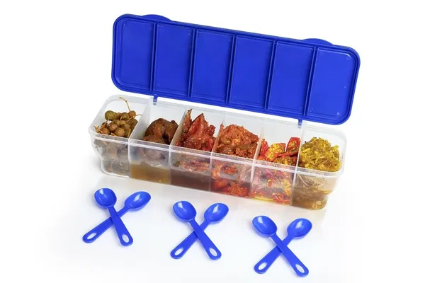 6-In-1_Masala_Box_Air_tight_BPA-Free_Plastic_Spice_&_Pickle_Storage_Container_With_Spoons_1800_Ml_Blue