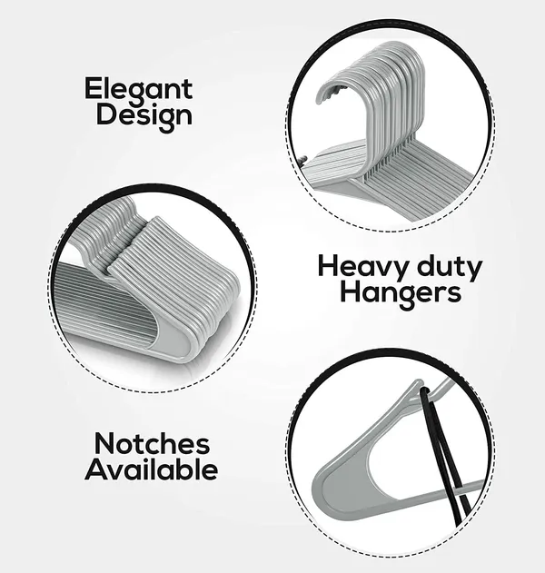 Pack_Of_6__Heavy_Duty_Plastic_Clothes_Hangers__Grey_Smooth_Finish_Adult_Size_40X23Cm__Notched_Design_Durable_&_Space_Saving