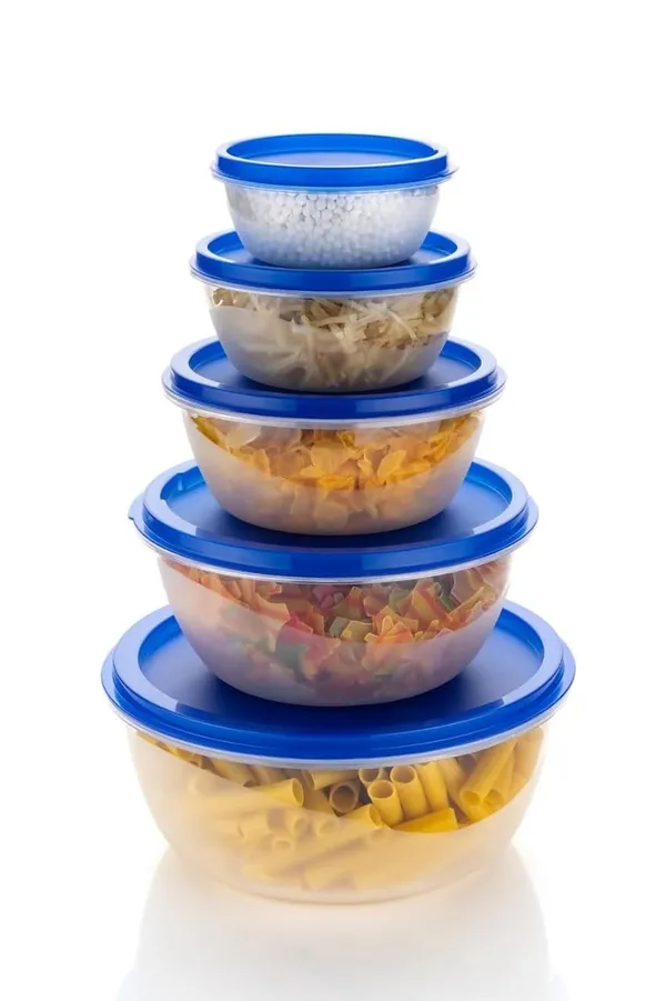 5-Piece_Food_Storage_Container_Set_With_Blue_Lids_–_Clear_Plastic_Nesting_Bowls_|_250Ml_To_2500Ml_|_Round_Airtight_Kitchen_Containers