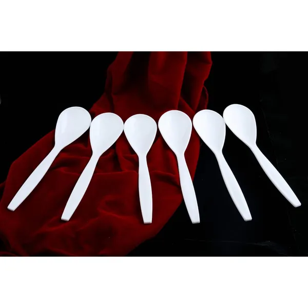 Food_Grade_Plastic_Spoons_Set_Of_6,_Dinner_Spoon_Length_24Cm,_Food_Grade_Plasticware_For_Home_&_Kitchen-_White_Polished,_6_Decorative_Spoons,_Set_Of_6