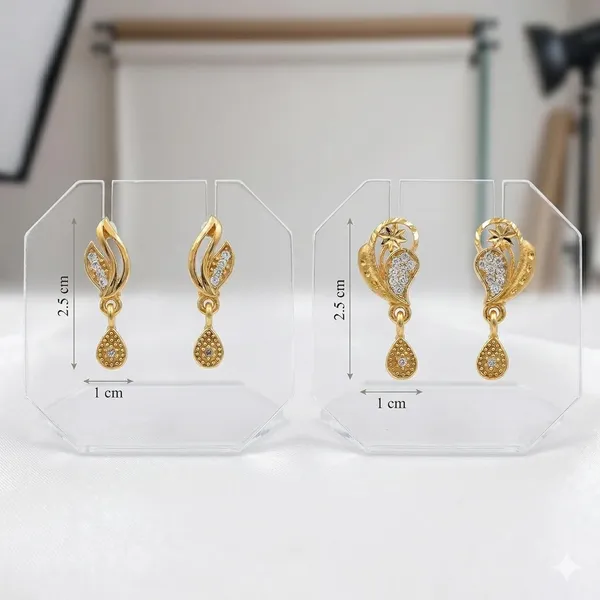 Elegant_Gold_Plated_Brass_Daily_Small_Dangle_Earrings_For_Women_|_Office_&_Festive_Paisley_And_Floral_Design,_2.5Cm_Length,_2_Pairs_Set