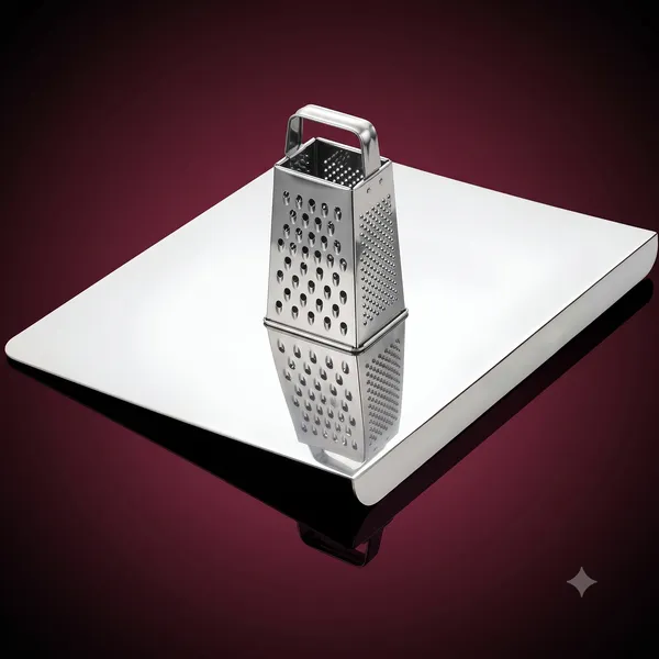 Hirapara_Home_Heavy_Duty_Stainless_Steel_Chopping/Cutting_Board_with_Single_Lip_Edge_&_Multipurpose_Box_Grater_(Khamni)_Combo_Set_for_Kitchen