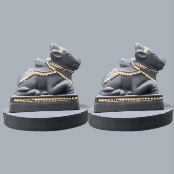 Pack_Of_2_Sacred_Nandi_Maharaj_Idol_Black_Golden_Shiv_Vahan_Statue_For_Home_Temple_Pooja