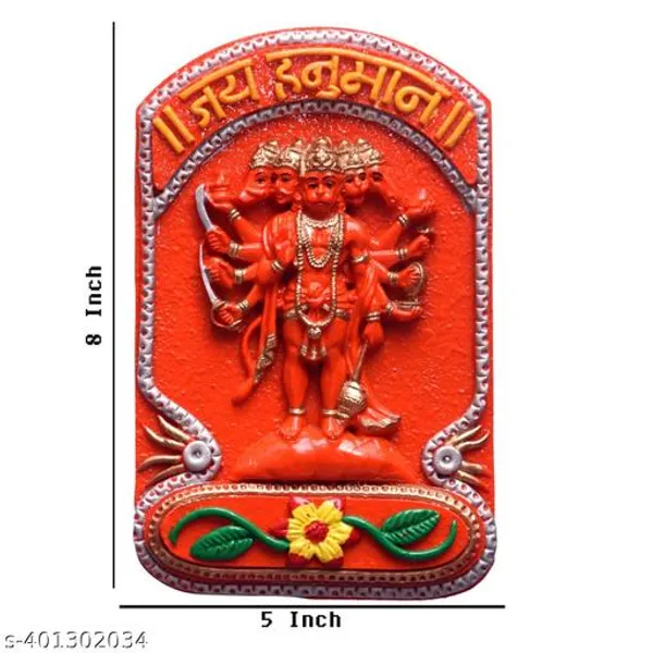 Resin_Shree_Panchmukhi_Hanuman_Wall_Hanging_Size_7.5_Inches_Multicolour